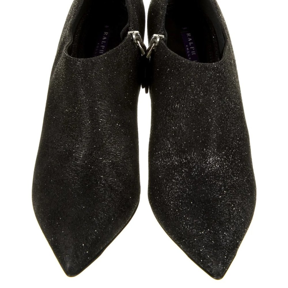 Ralph Lauren Collection Tahira Black Glitter Ankle Boots 9.5 - Picture 3 of 9